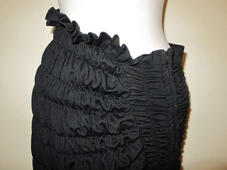 Black 1989 Junya Watanabe for Comme des Garcons Smocked Skirt For Sale