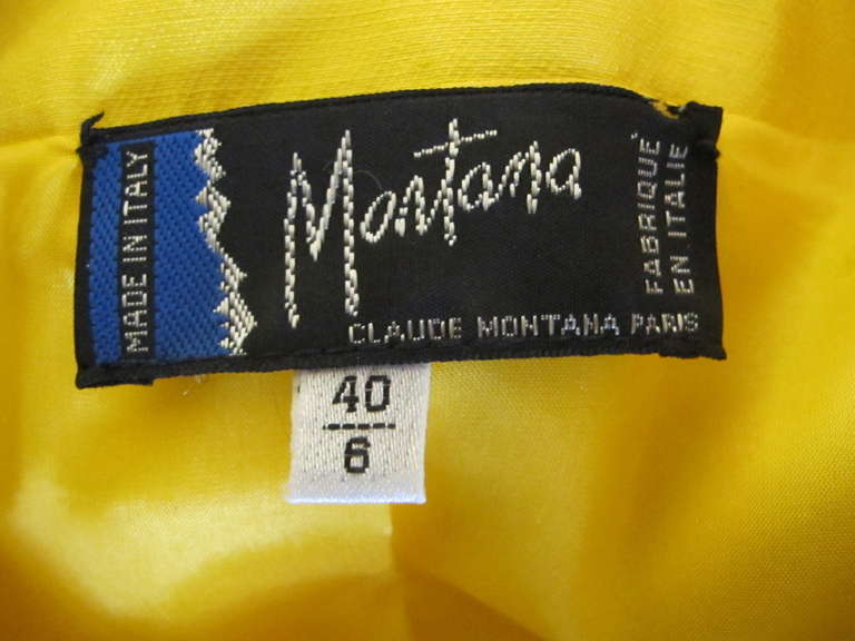 Claude Montana Bright Yellow Iconic Suit For Sale 4