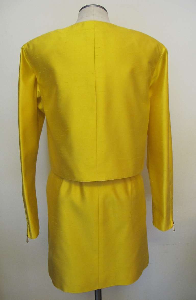 Women's Claude Montana Bright Yellow Iconic Suit For Sale