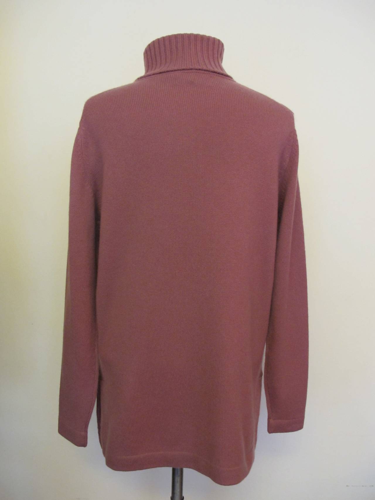Women's 1960's Ballantyne Turtle Neck Cashmere Sweater made expressly for I. Magnin For Sale