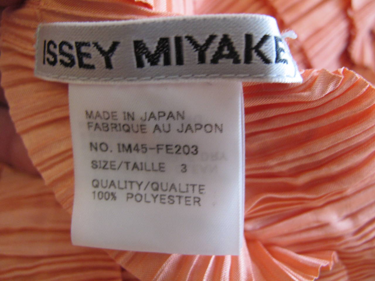 1990's Issey Miyake Light Salmon Blouse and Skirt For Sale 5