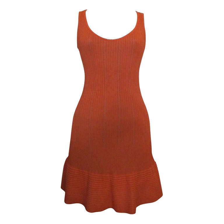 Alaia Orange Sleeveless Dress For Sale