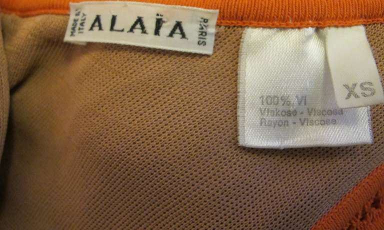 Alaia Orange Sleeveless Dress For Sale 3