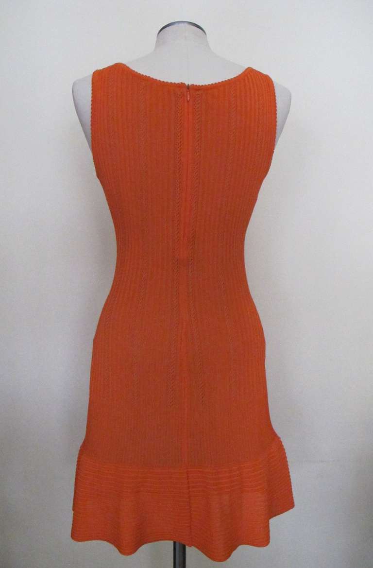 Alaia Orange Sleeveless Dress In Excellent Condition For Sale In San Francisco, CA