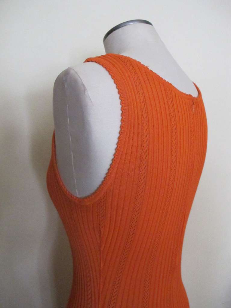 Women's Alaia Orange Sleeveless Dress For Sale