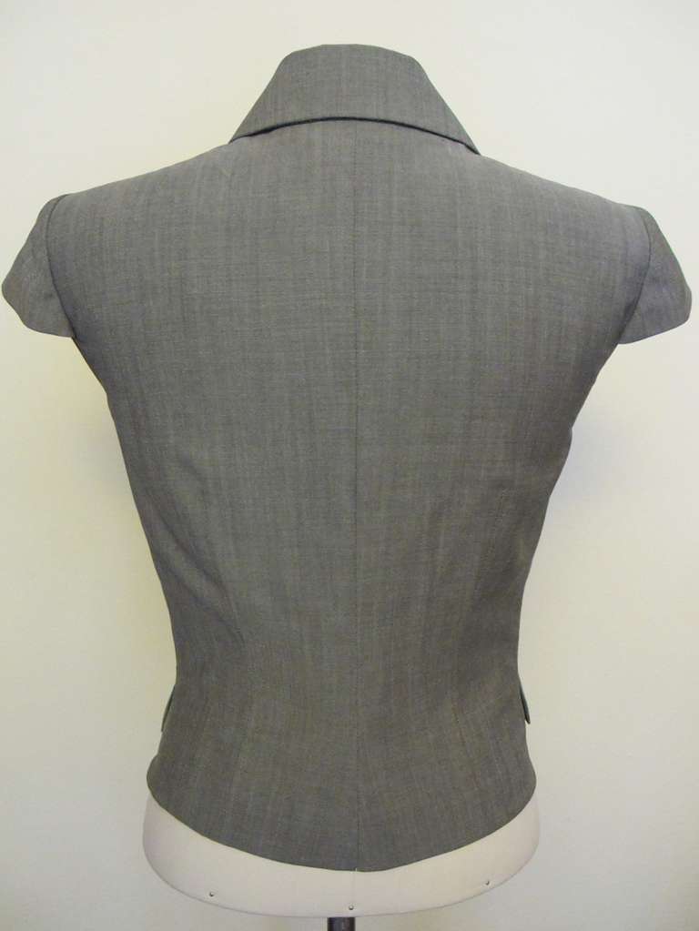 Iconic Alexander McQueen Light Grey Jacket In Excellent Condition For Sale In San Francisco, CA