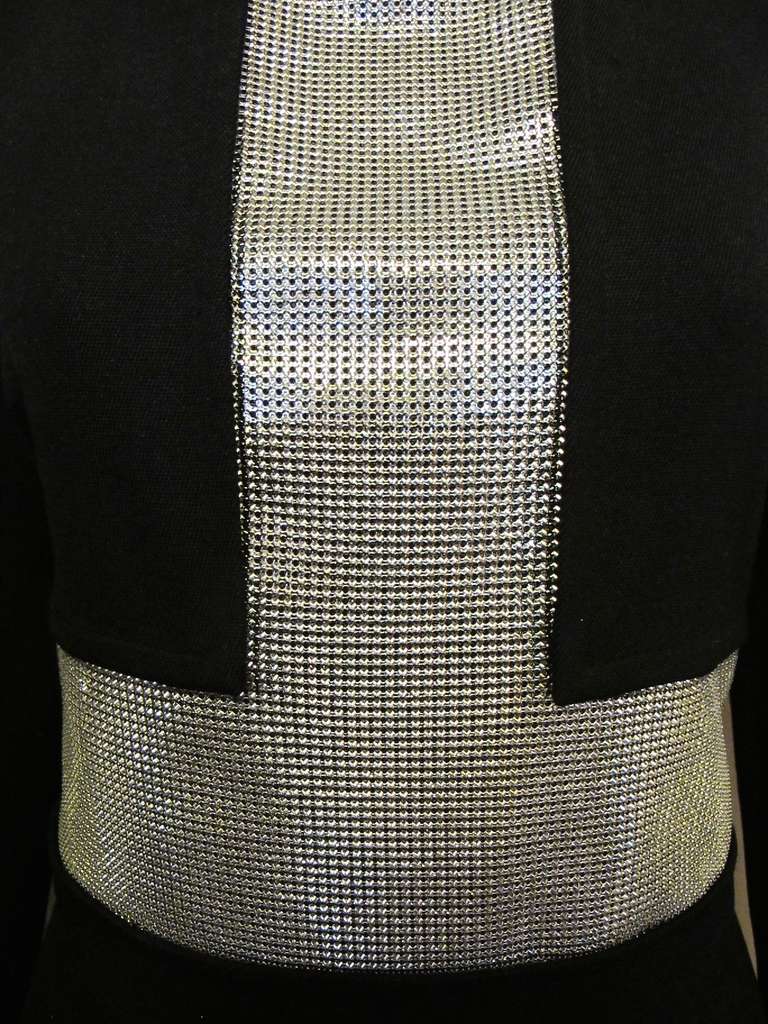 2013 Runway Gianni Versace Fall - Winter Black Silver Metal Dress In New Condition In San Francisco, CA