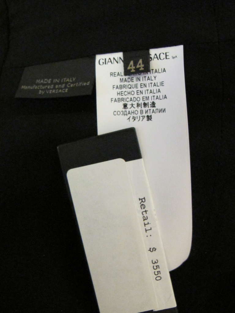 2013 Runway Gianni Versace Fall - Winter Black Silver Metal Dress 6