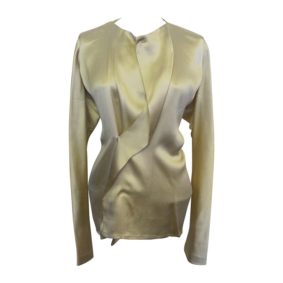 Yohji Yamamoto Champagne 1980's Rare Silk Blouse