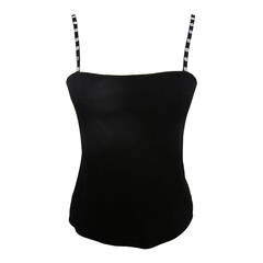 New Jean Muir Black Tank top with Silver Sequins