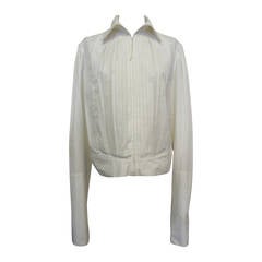 Jean Paul Gaultier White Pleated Cotton Jacket 9