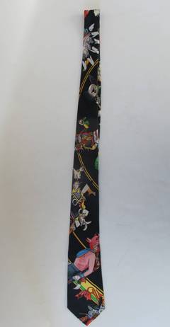 Hermes Rare Southwest Native American Kachina Dolls Theme Tie
