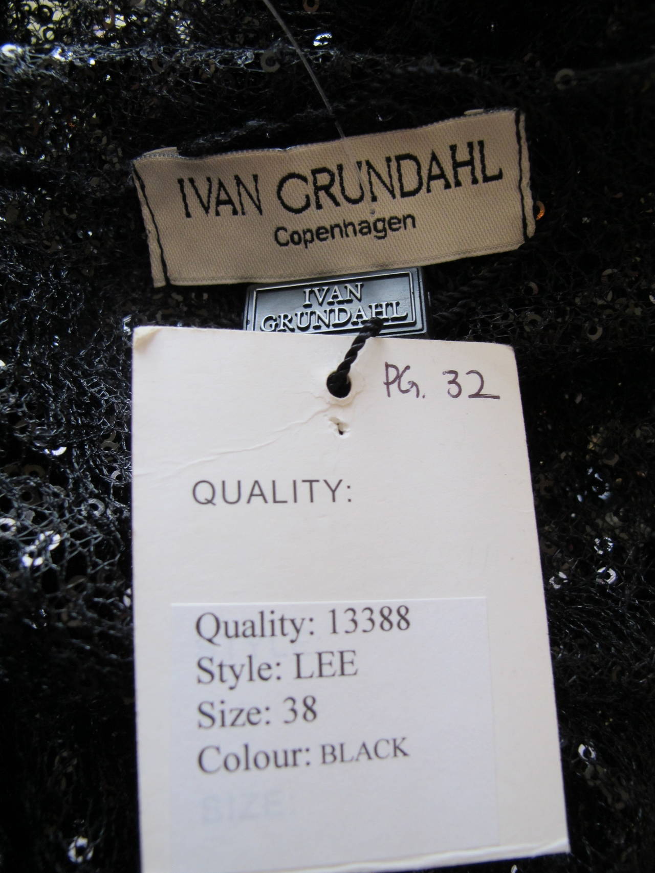 Ivan Grundahl Drop Shoulder Mini Black Sequin Jacket For Sale 3