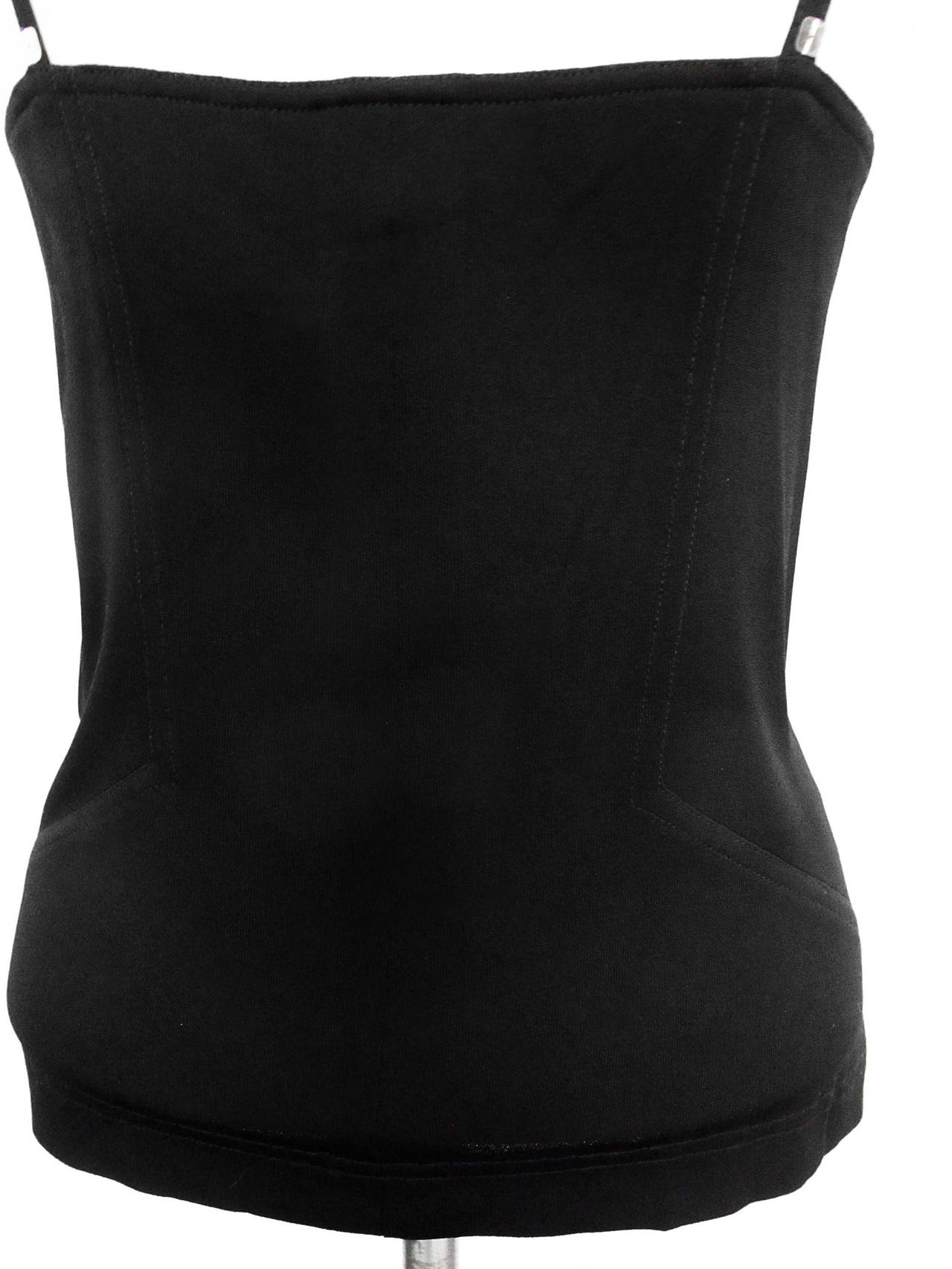 New Jean Muir Black Tank top with Silver Sequins For Sale 1
