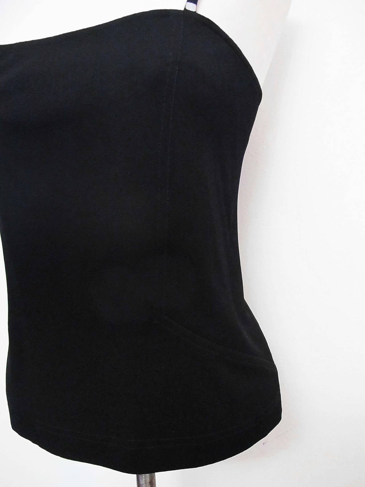 New Jean Muir Black Tank top with Silver Sequins For Sale 2
