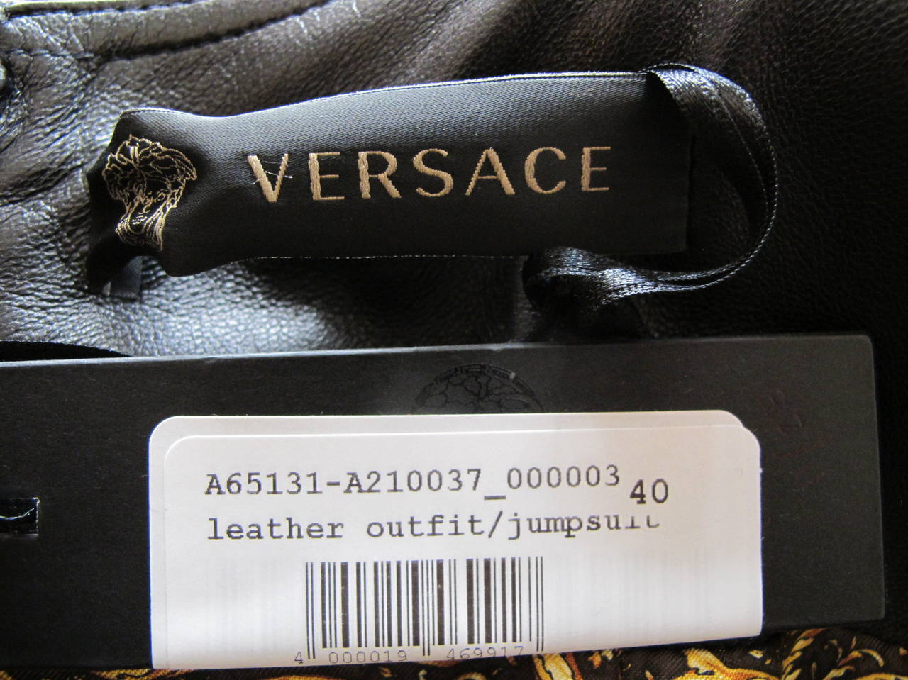 New Gianni Versace Navy Blue Leather Dress For Sale 5