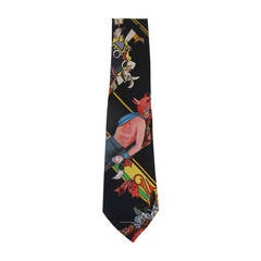 Hermes Rare Southwest Native American Kachina Dolls Theme Tie