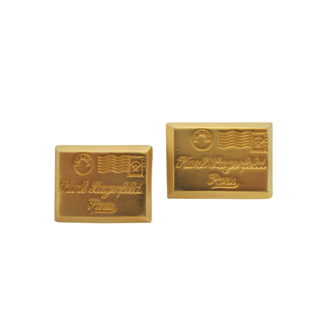Karl Lagerfeld Postage Stamp Clip-on Earrings For Sale