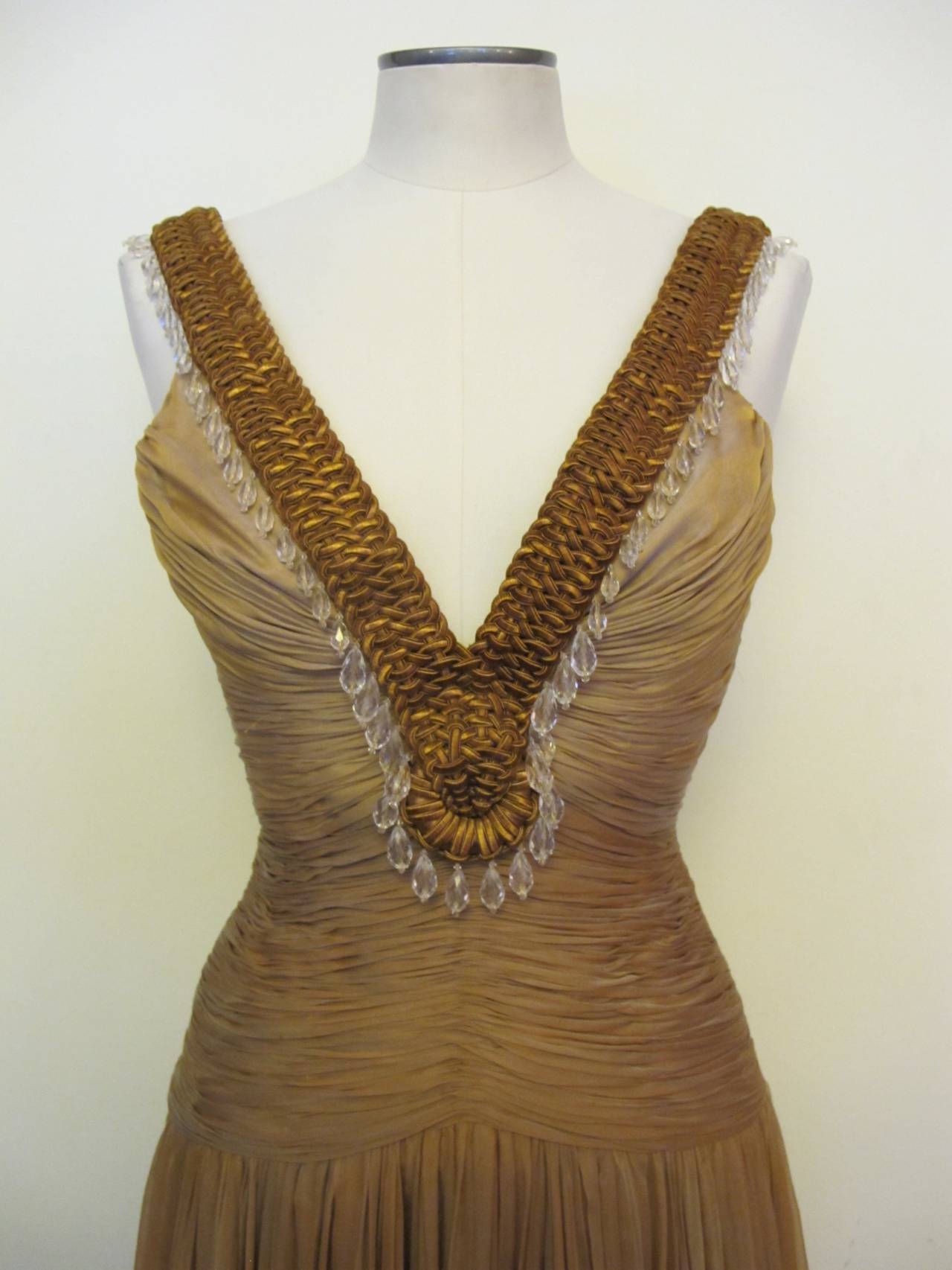 Women's Gianni Versace Spring - Summer 2006 Runway Multi Shaded Caramel Gown For Sale