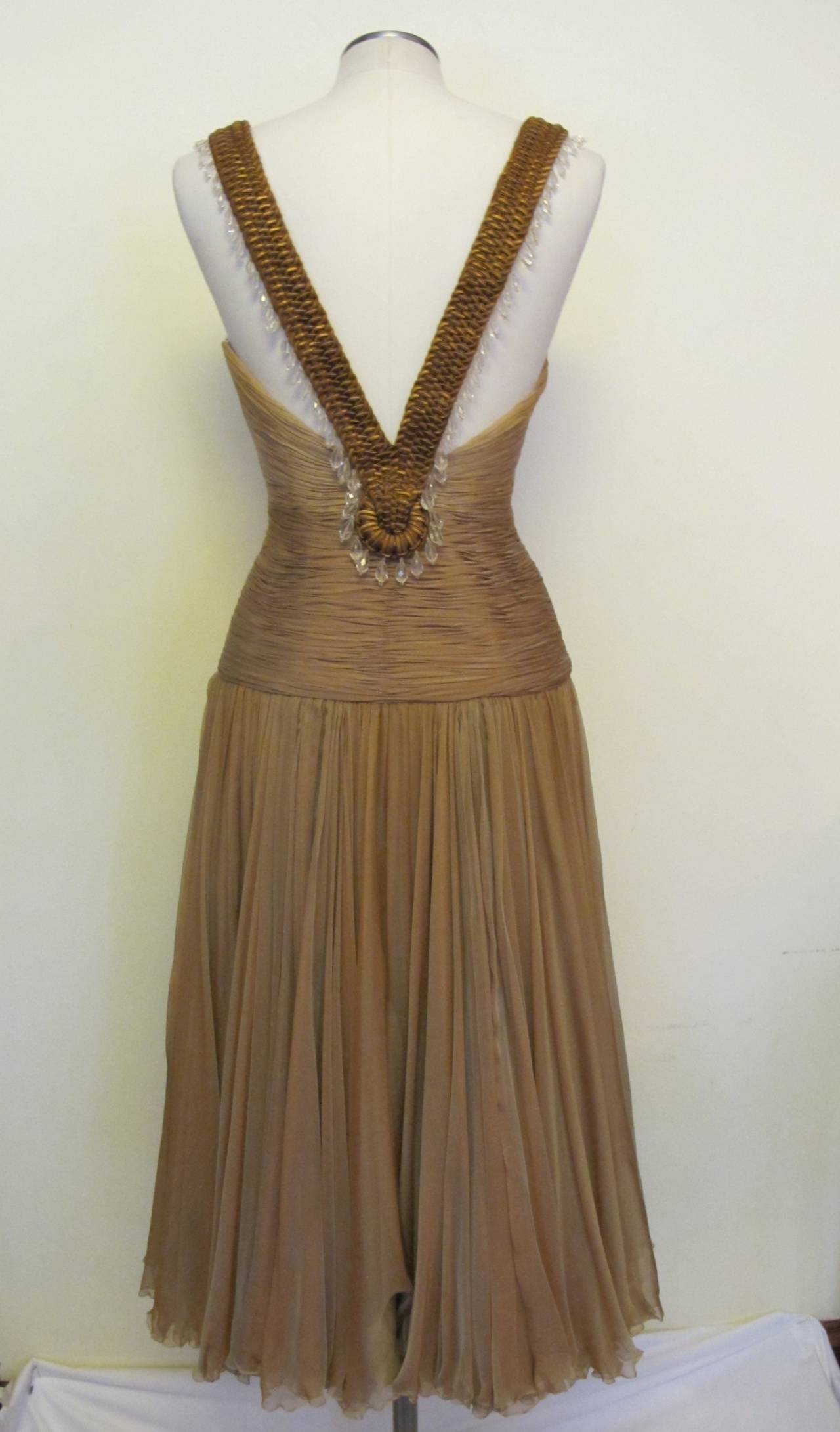 Brown Gianni Versace Spring - Summer 2006 Runway Multi Shaded Caramel Gown For Sale