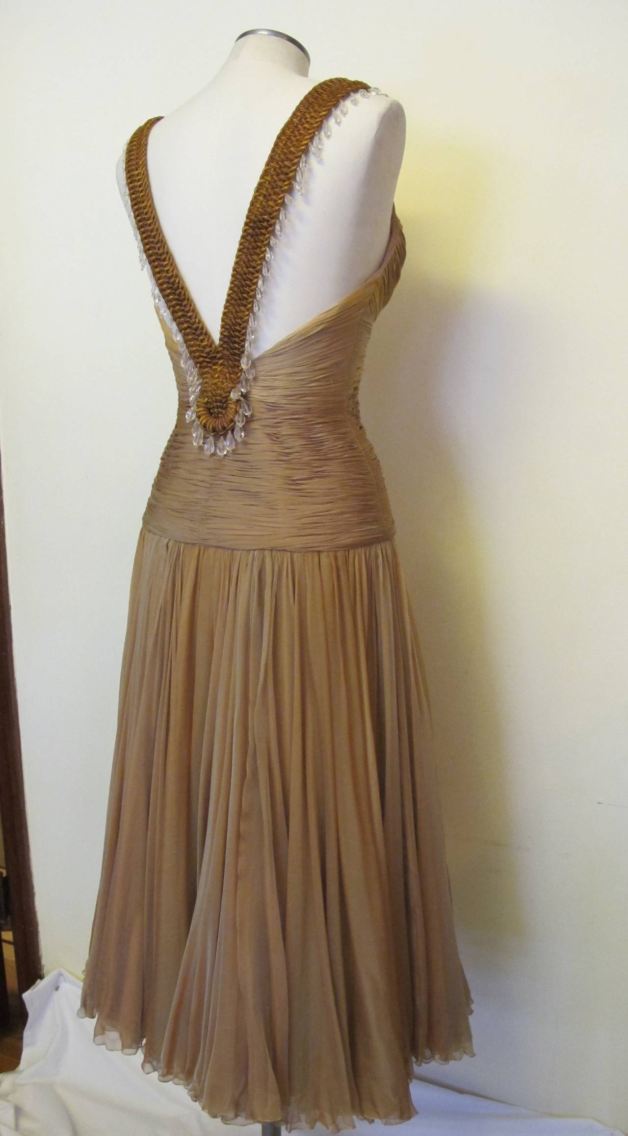 Gianni Versace Spring - Summer 2006 Runway Multi Shaded Caramel Gown In New Condition For Sale In San Francisco, CA