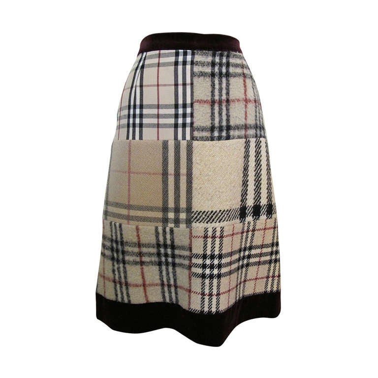 Burberry Patchwork Skirt For Sale