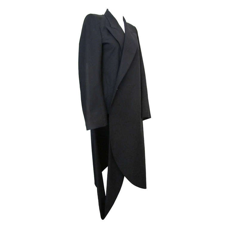 Yohji Yamamoto Asymmetric Black Coat Dress