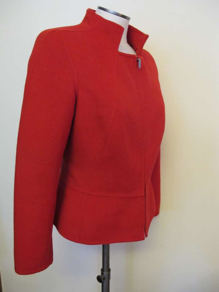 Akris Red Jacket In Excellent Condition For Sale In San Francisco, CA