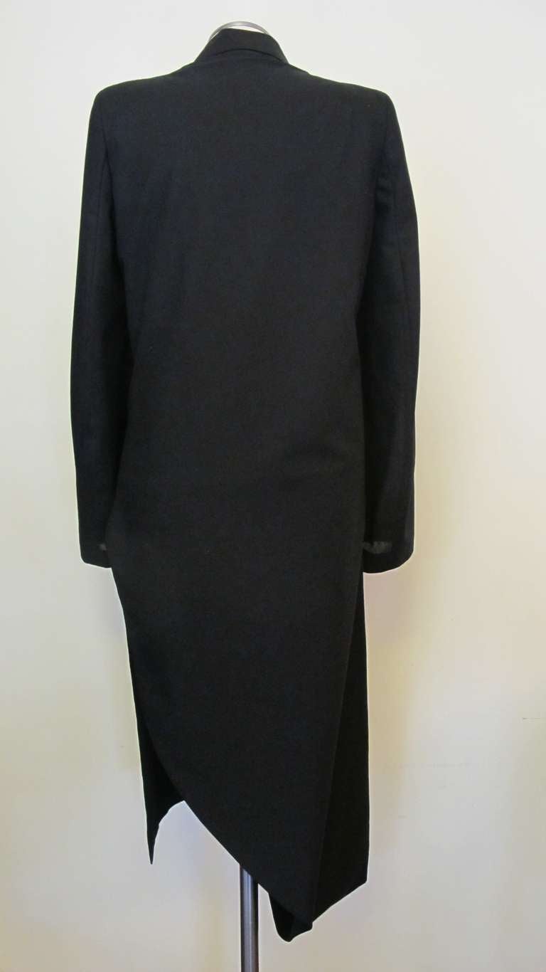 Yohji Yamamoto Asymmetric Black Coat Dress 1