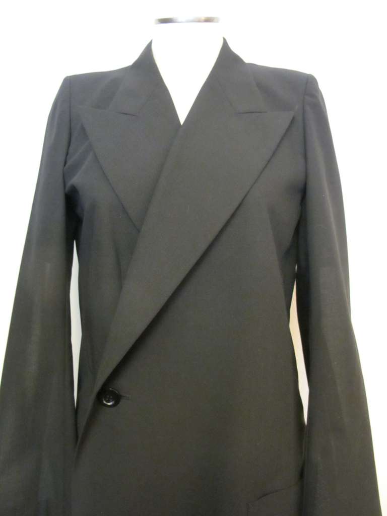 Yohji Yamamoto Asymmetric Black Coat Dress 3