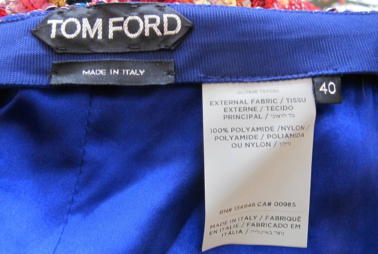Women's Tom Ford Runway Fall 2013 Multi-Colored Beaded Skirt For Sale
