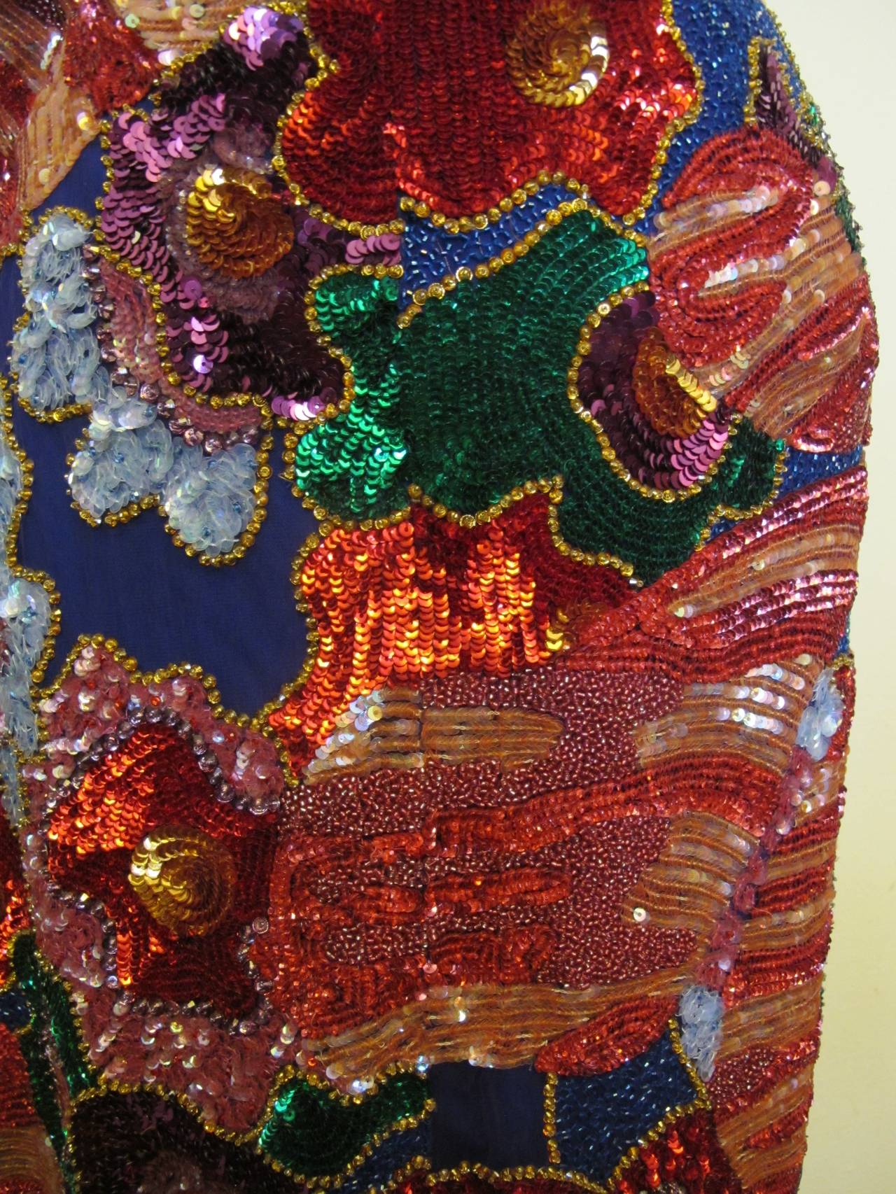 Brown Tom Ford Runway Fall 2013 Multi-Colored Beaded Skirt For Sale