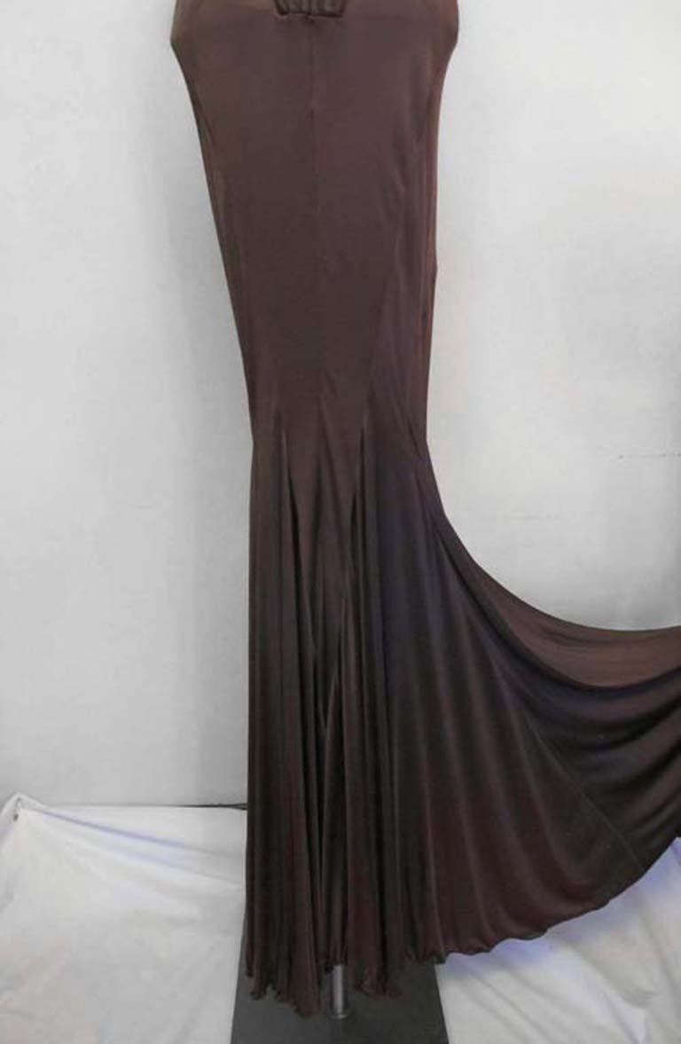 Gianni Versace Spring - Summer 2007 Runway Brown Corseted - Bodycon Evening Gown For Sale 1