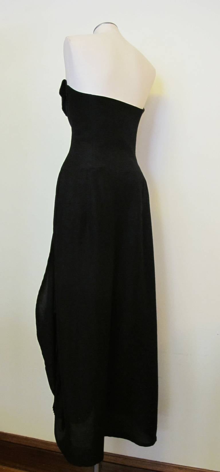 Yohji Yamamoto Chic Black Evening Gown For Sale 4