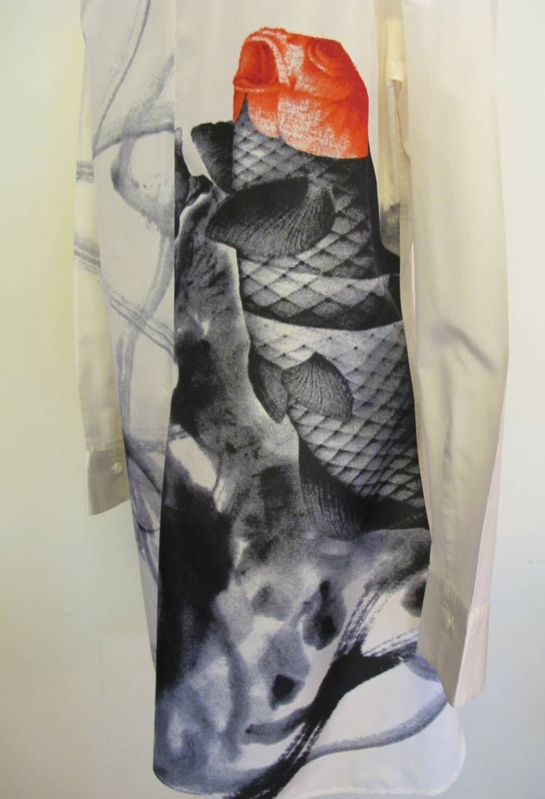 Gray Yohji Yamamoto Koi Fish Coat Dress