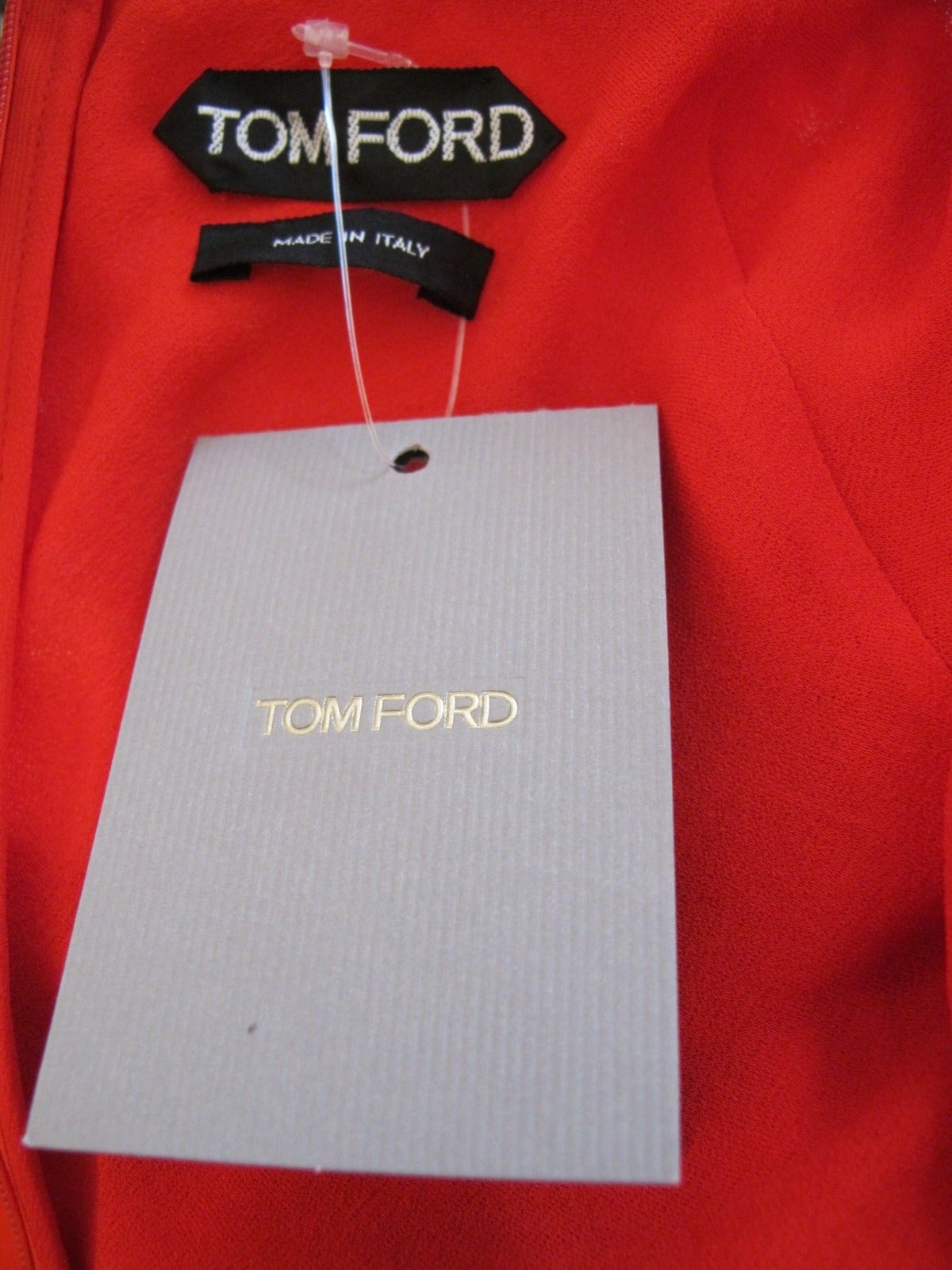 Tom Ford 2014 Red Silk Chiffon Evening Gown For Sale 5