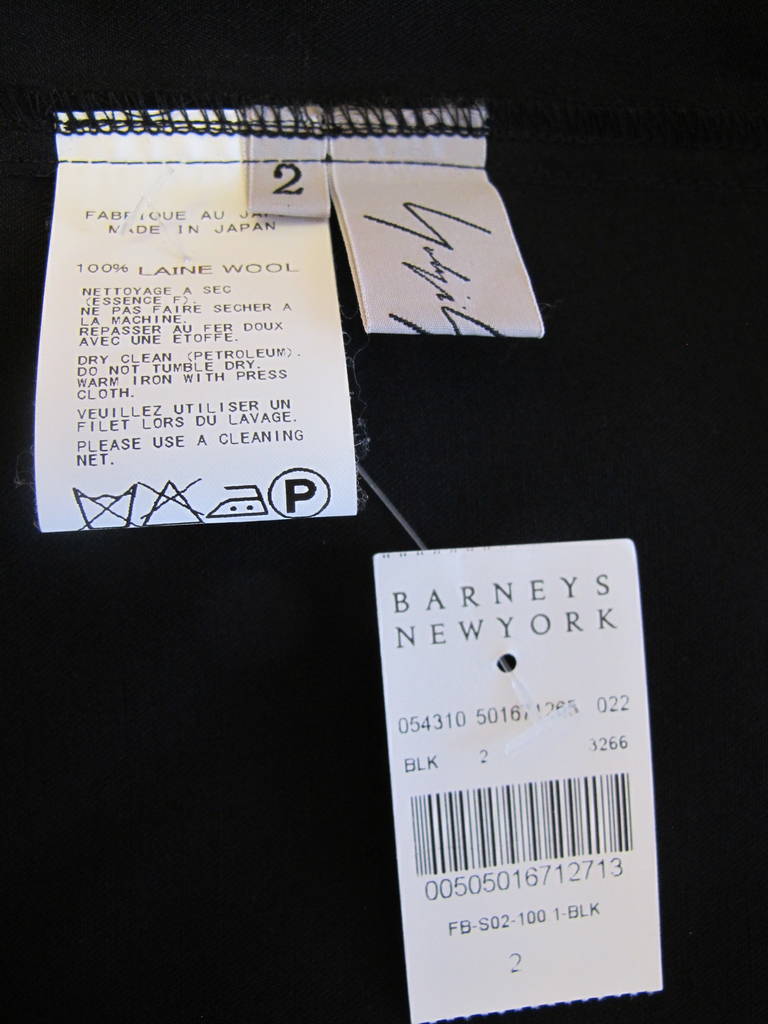 New Yohji Yamamoto Black Angular Skirt For Sale 5