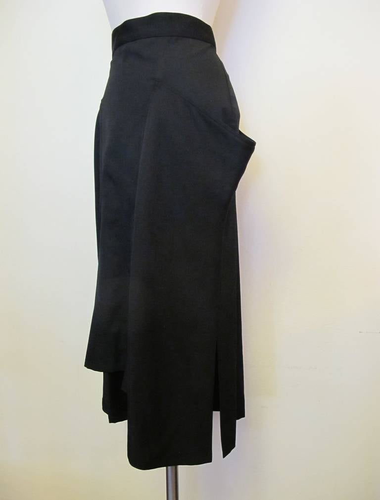 New Yohji Yamamoto Black Angular Skirt In New Condition For Sale In San Francisco, CA