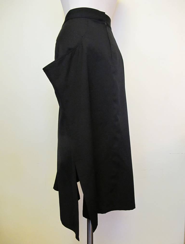 New Yohji Yamamoto Black Angular Skirt For Sale 4