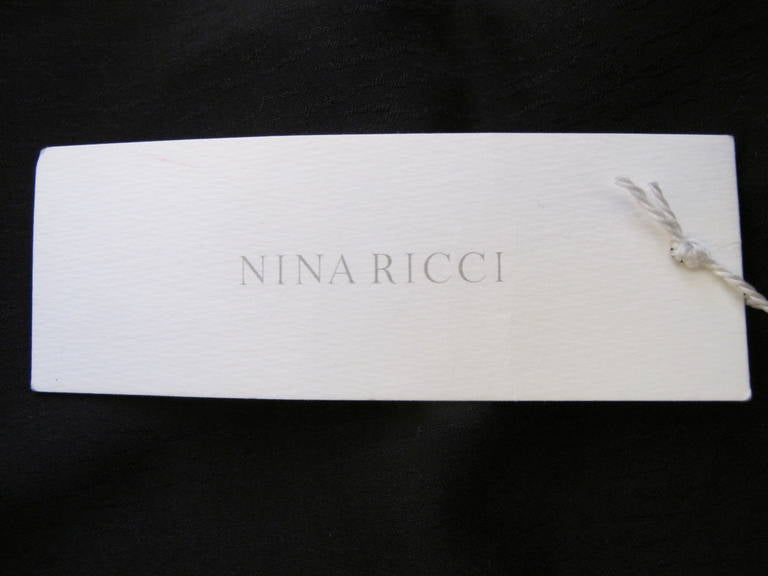 Nina Ricci New Black Satin Bolero Jacket For Sale 5