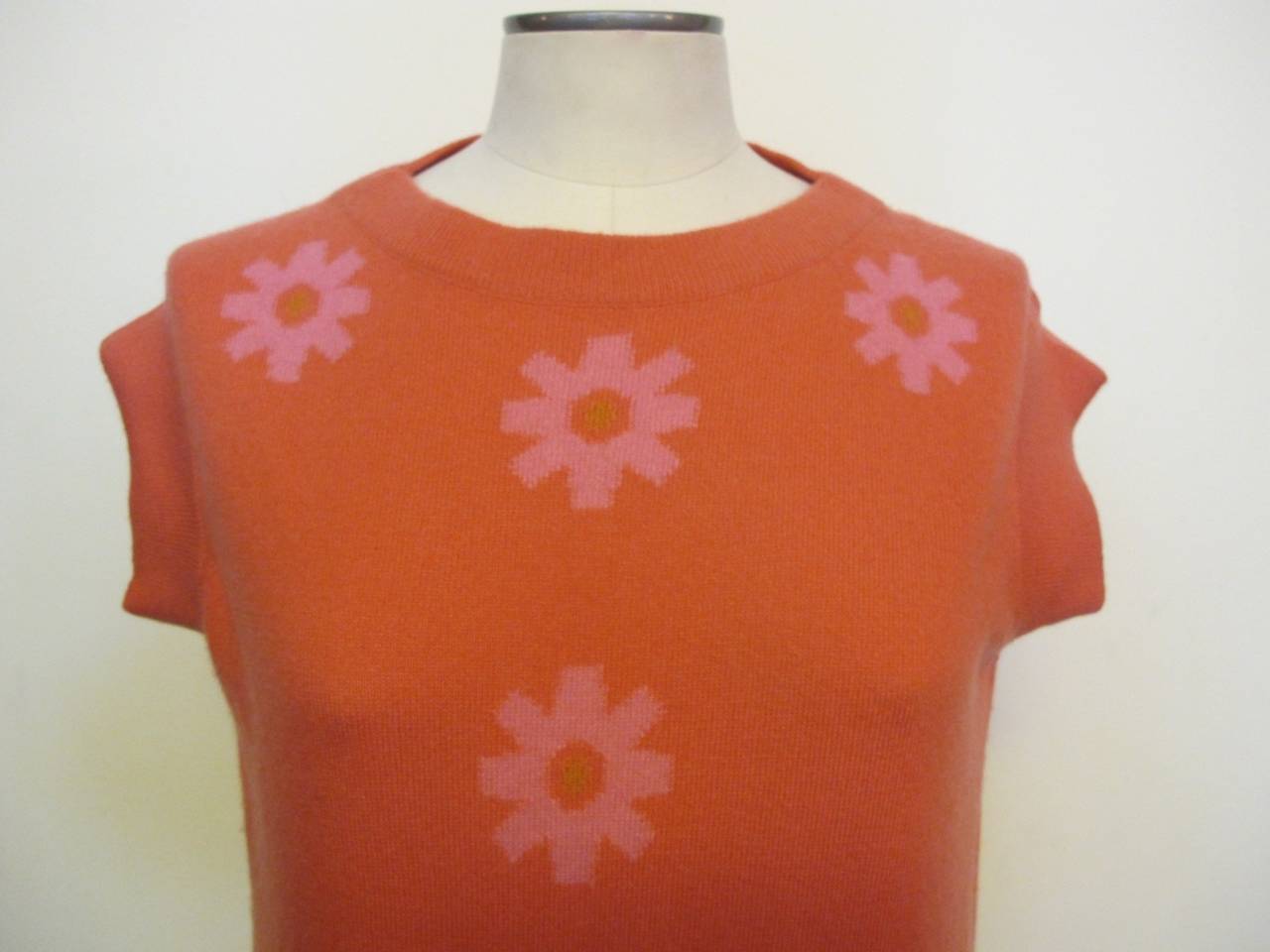 1960's Bonnie Cashin Cashmere Salmon Dress Made for Saks Fifth Avenue For Sale 1