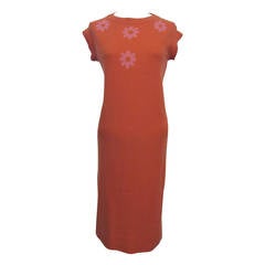 Retro 1960's Bonnie Cashin Cashmere Salmon Dress Made for Saks Fifth Avenue