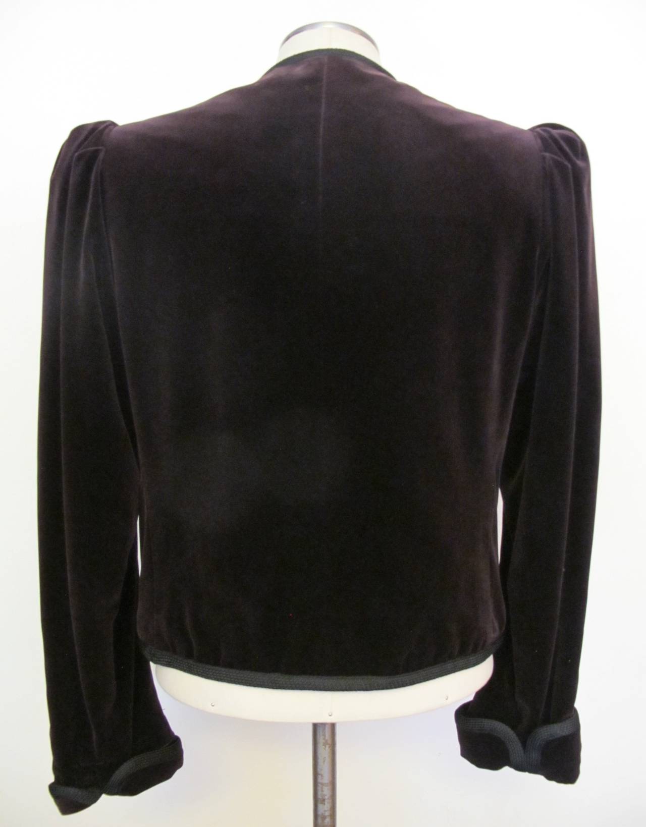 1960's Aubergine Yves St. Laurent Jacket In Excellent Condition For Sale In San Francisco, CA
