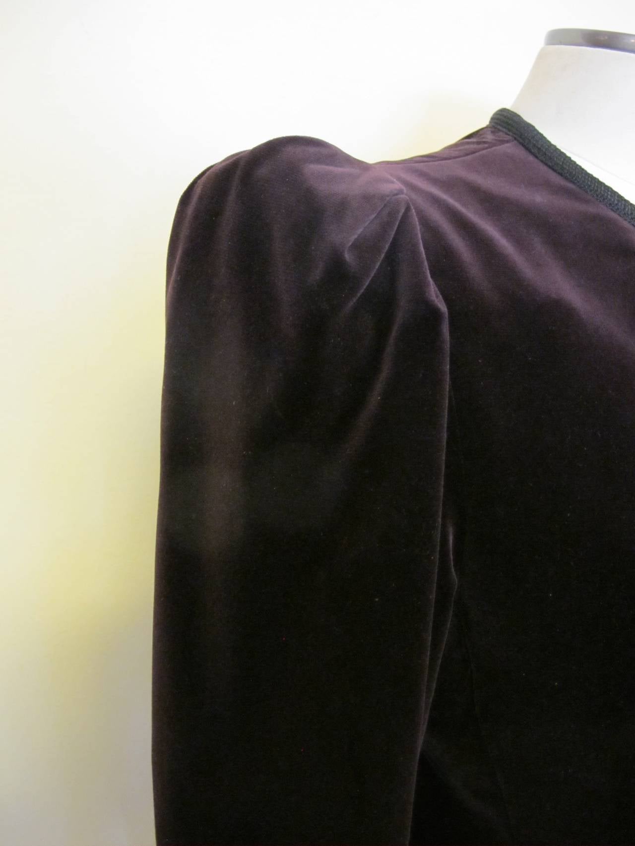 Women's 1960's Aubergine Yves St. Laurent Jacket For Sale