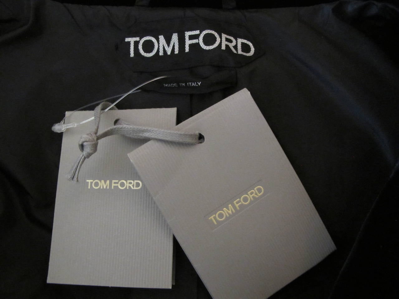 New Tom Ford Black Velvet Trench Coat with Belt For Sale 5