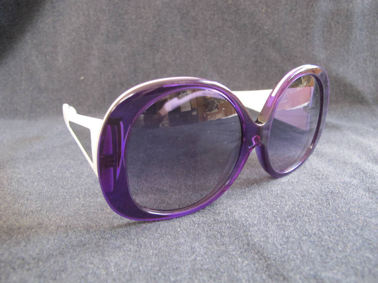 Women's Courreges Purple and White Sunglasses