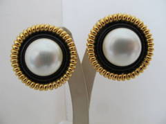 Chanel Gold Ribbed Clip-On Large Earrings