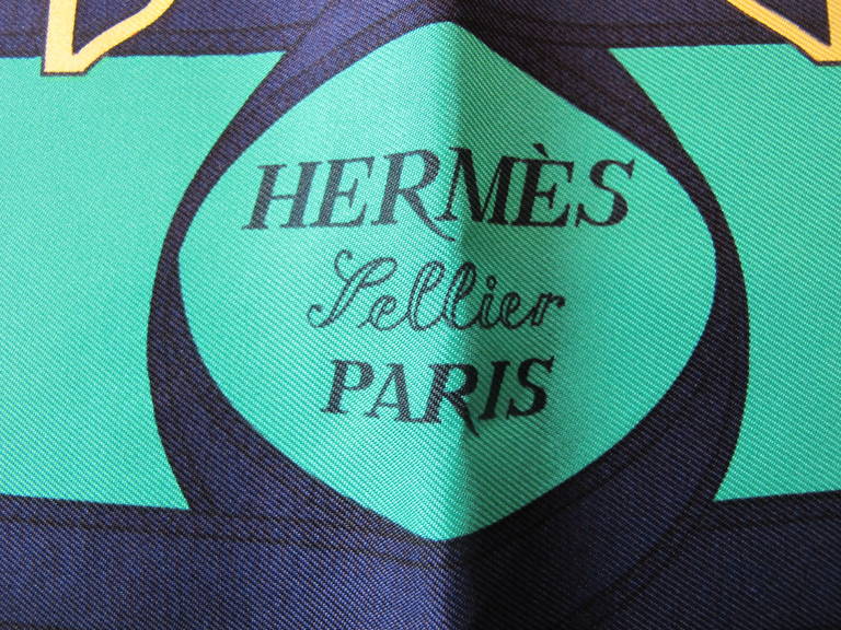 Hermes Pellier Paris Eperon D'or Scarf For Sale 1