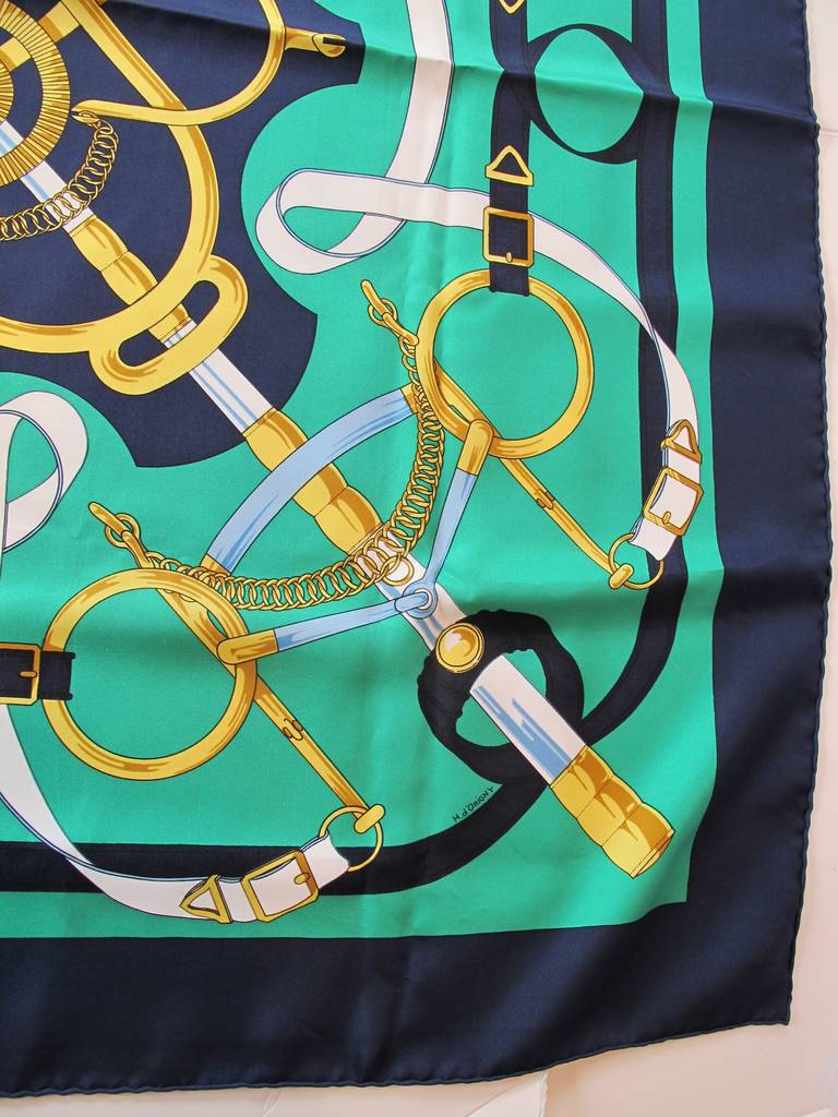 Hermes Pellier Paris Eperon D'or Scarf In New Condition For Sale In San Francisco, CA