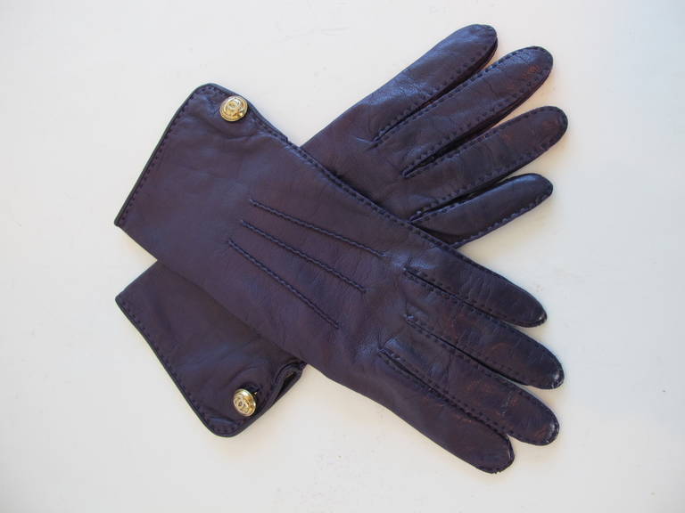 These fabulous Chanel Purple gloves are lined with silk 
